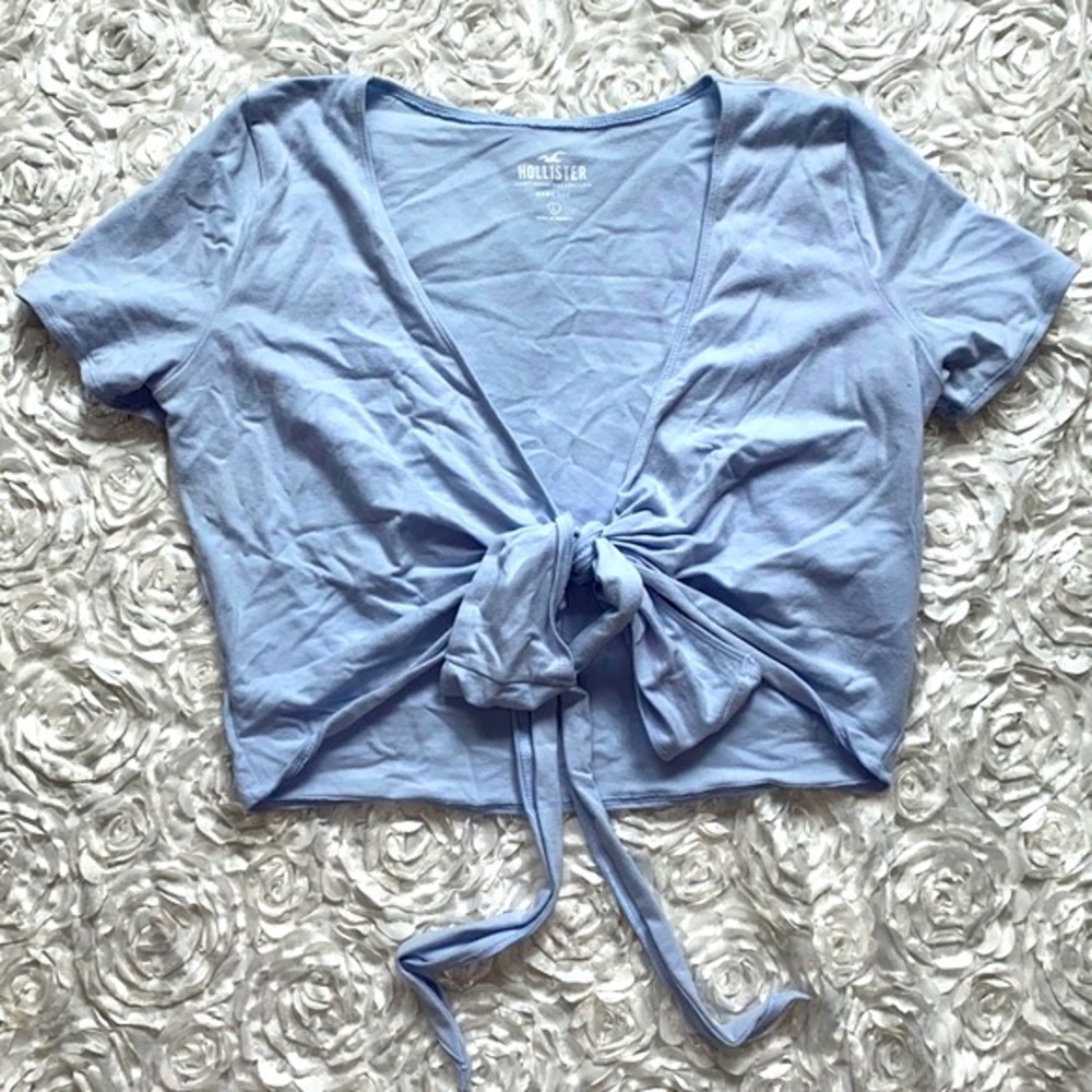 Hollister crop tie front baby tee size large